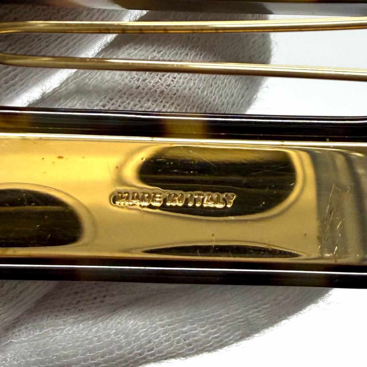 Great MIUMIU Valletta Logo Crystal Rigidplex Hair Clip Brown Women 5JF088