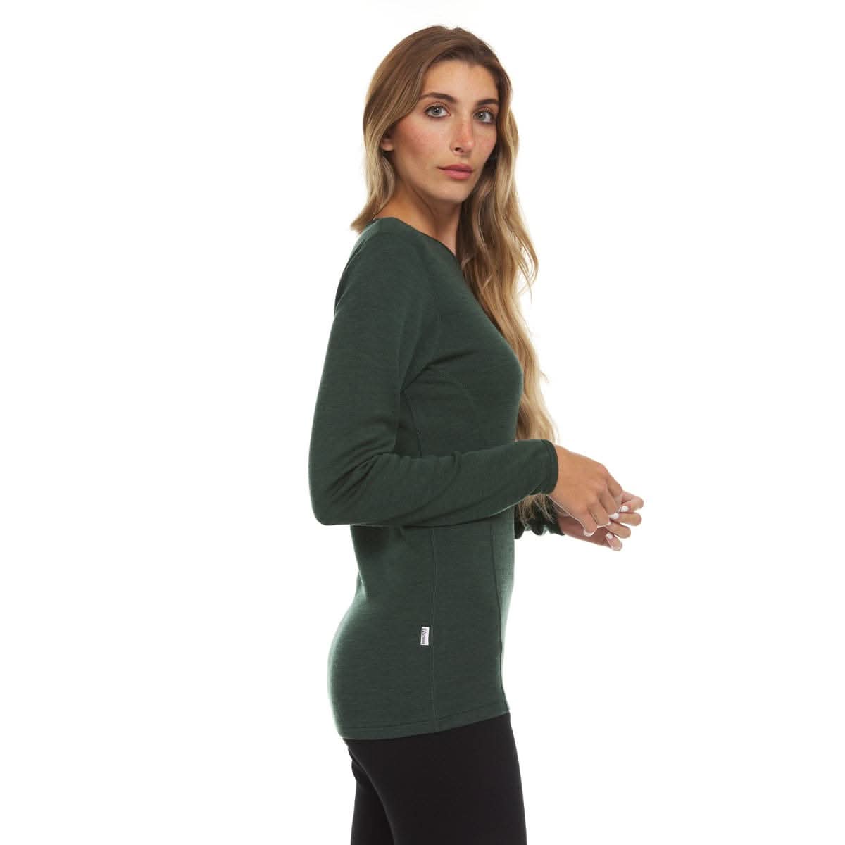 Midweight Women's Wool Crew Top -  100% Merino Wool
