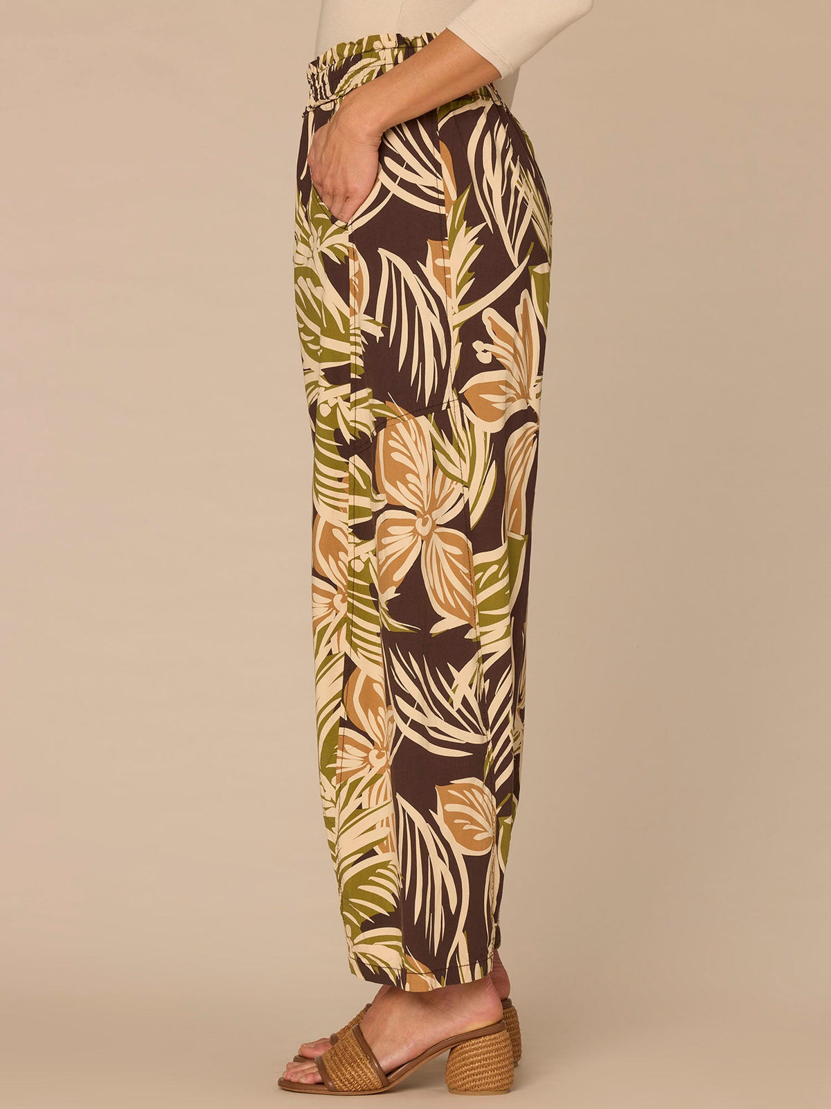 "Ab"leisure Skyrise Printed Glider Petite Relaxed Straight Leg Pants