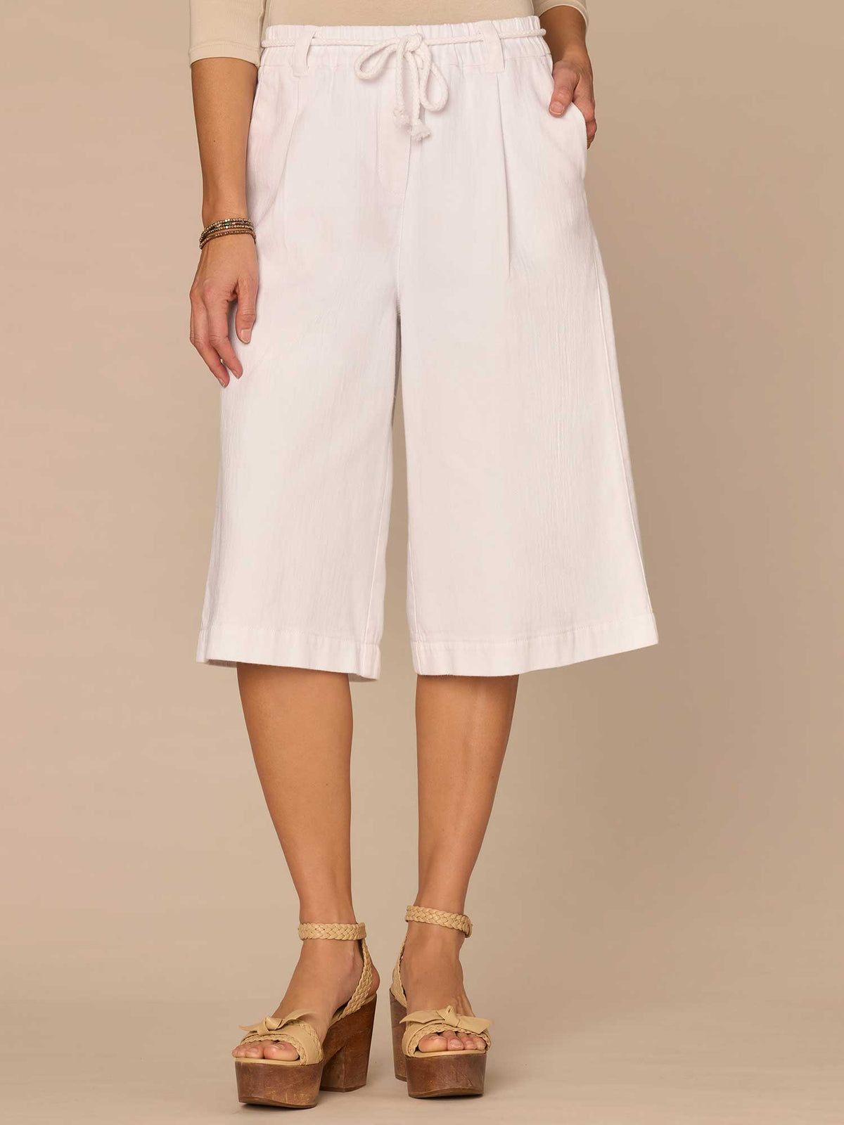 "Ab"leisure Skyrise Spade Pocket Petite Bermuda Shorts with Rope Belt