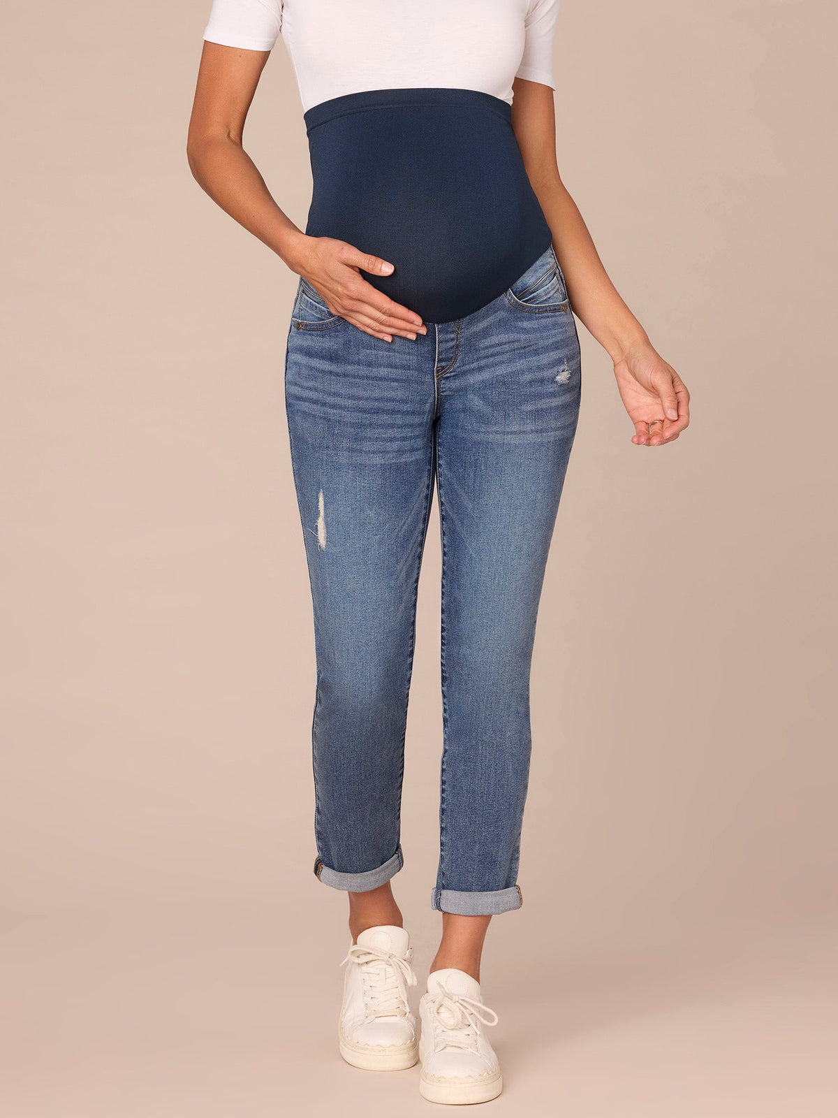"Ab"solution Blue Maternity Ankle Skimmer Baby Bump Jeans