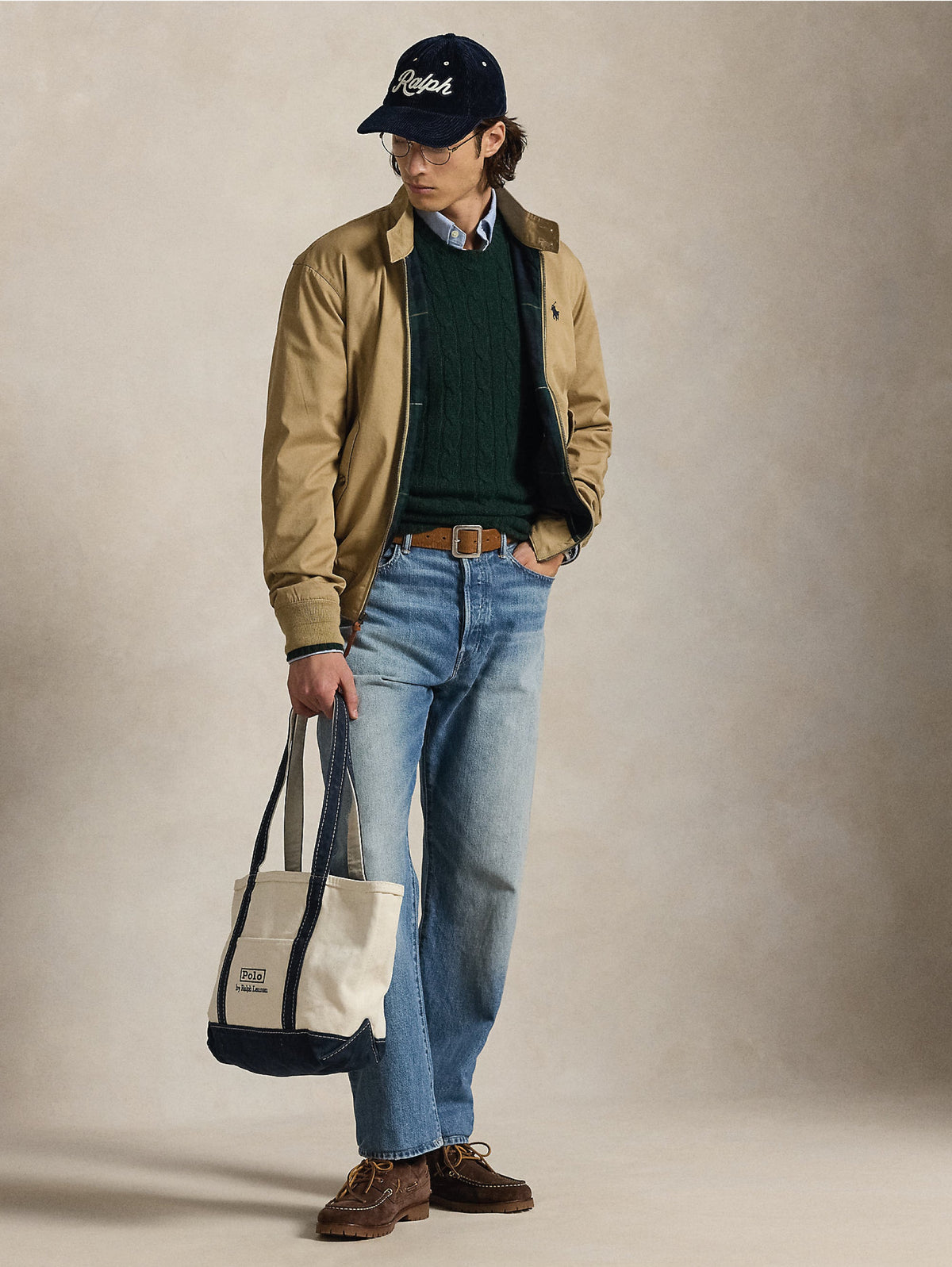 Beige Cotton Twill Sports Jacket