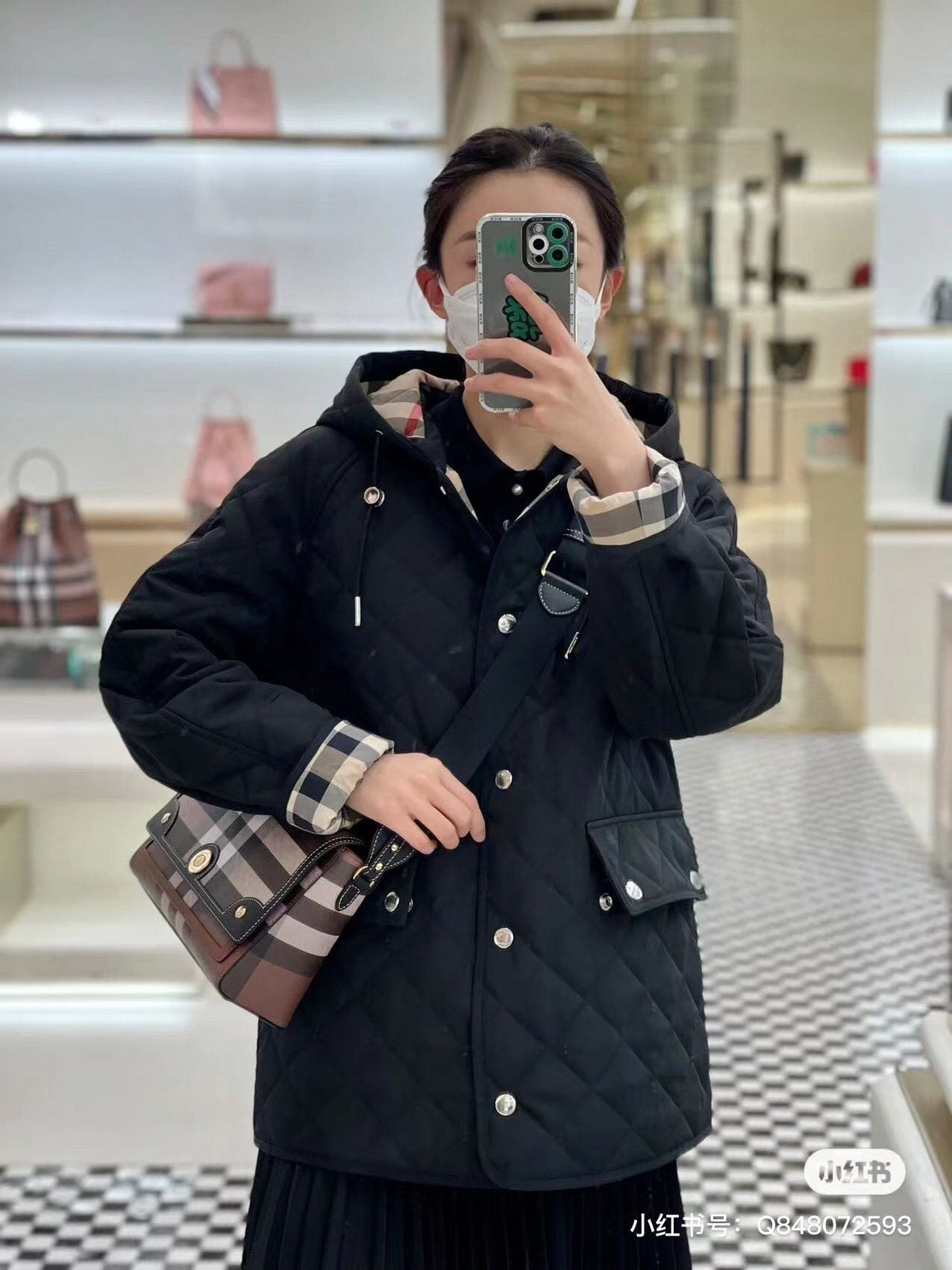 Burberry Diamond-Quilted Hooded Jacket