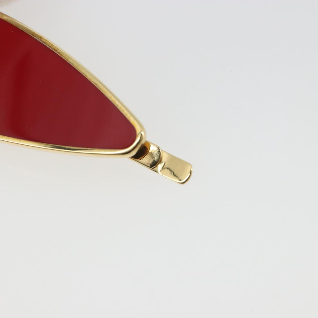 Miu Miu Barrette Hair Clip Metal Red Gold Auth BA14031M