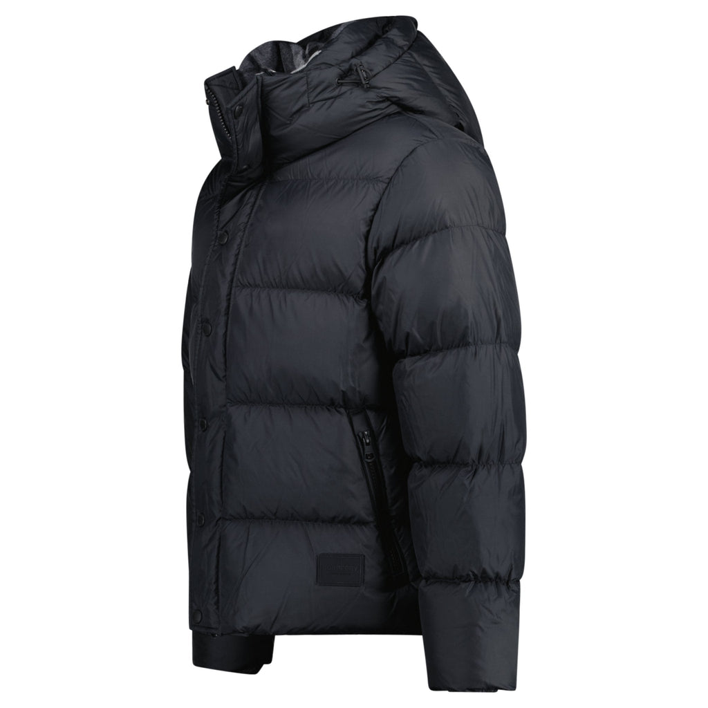 Burberry 'Halsby' Hooded Check Down Jacket Black