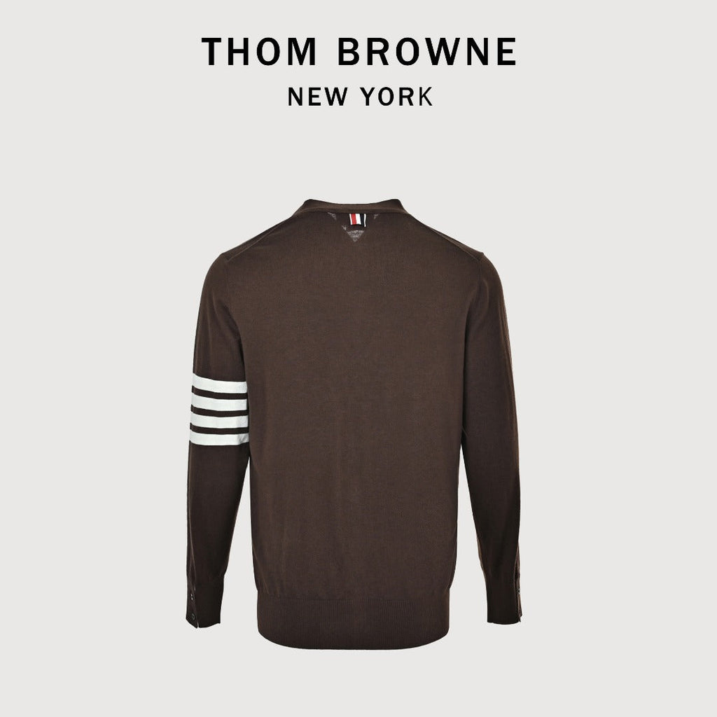Thom Browne TB 26FW 4-Bar Superfine Wool Cardigan